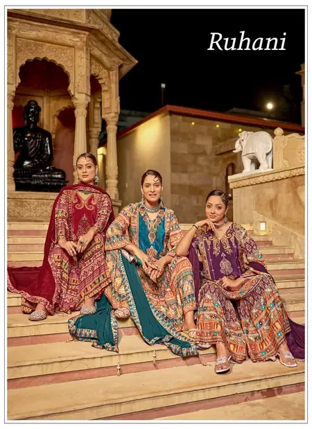Ruhani By Banwery Pure Crepe Silk Digital Print Salwar Kameez Online Wholesale